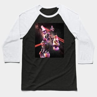 Galaxy Laser Yo-Yo Cat - Space Yo-Yo Cats with Lazer Eyes Baseball T-Shirt